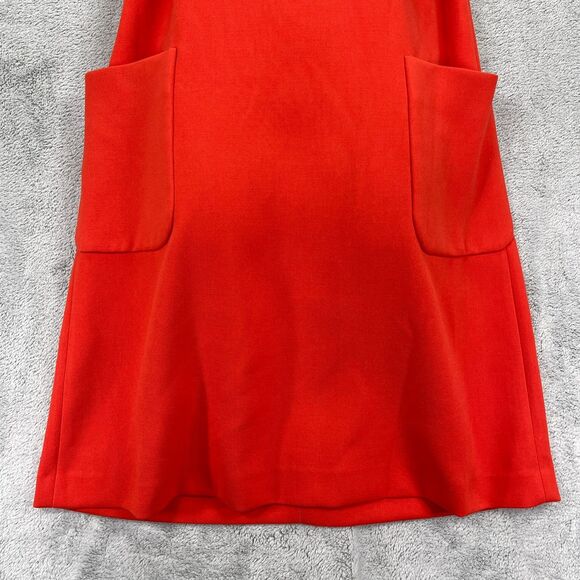The J. Peterman Nora Shift Dress Womens XS Burnt Orange Stretch Twill Back Zip - Picture 7 of 15